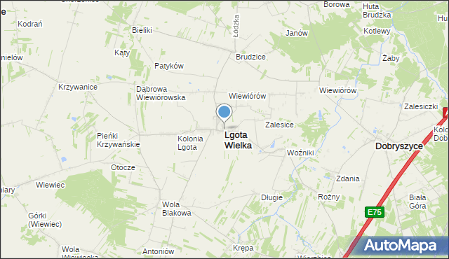 mapa Lgota Wielka, Lgota Wielka powiat radomszczański na mapie Targeo